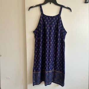 Chic Navy and Gold Women's Mini Dress